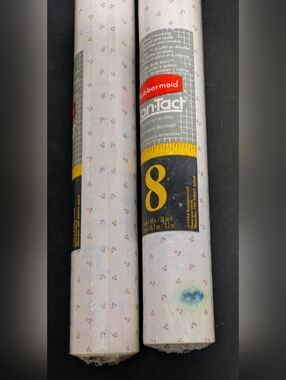 Rubbermaid White Floral Contact Shelf Liner Rolls Vintage Bundle 2 Rosebud